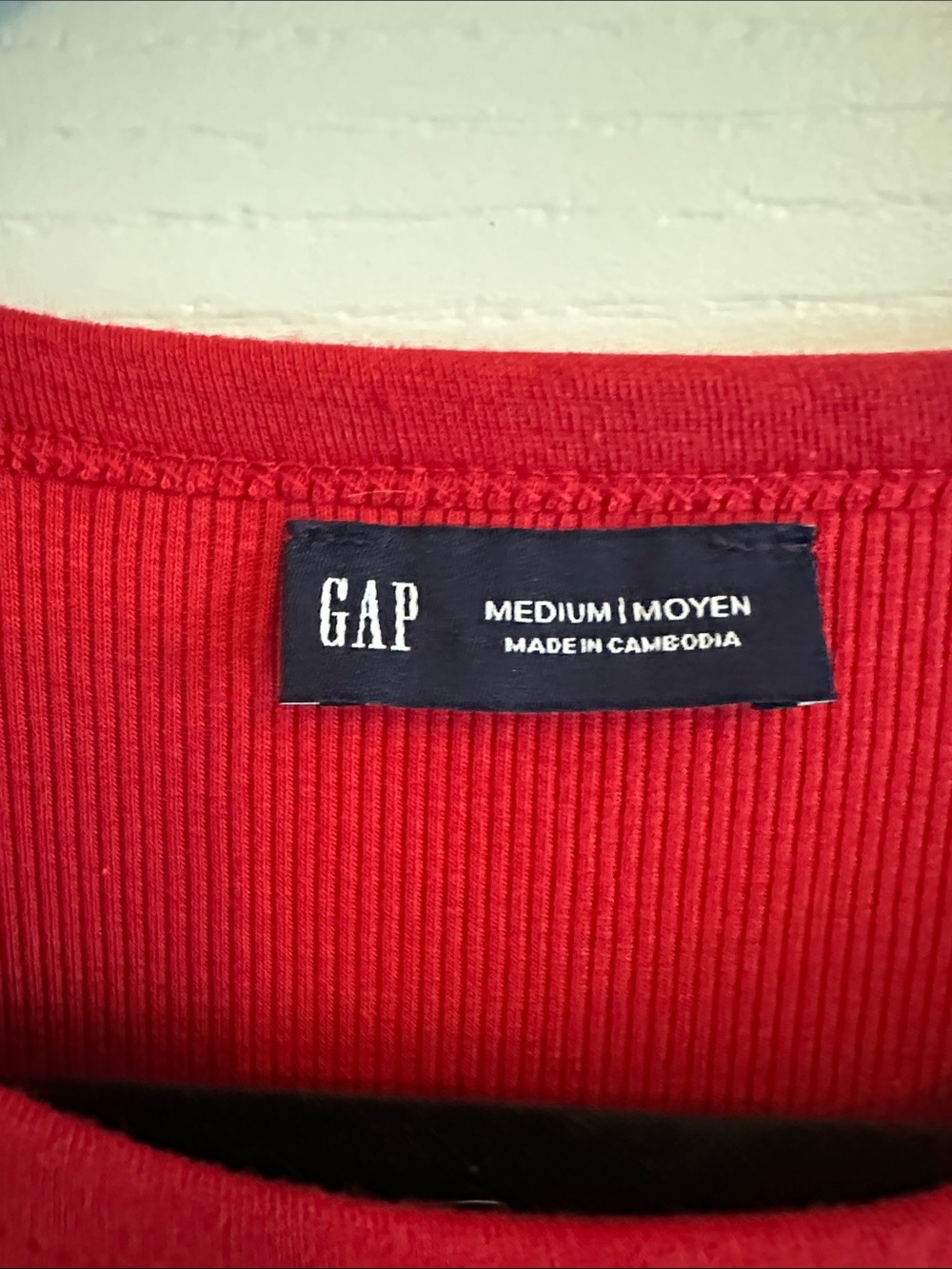 GAP Red Short-Sleeve Ribbed Dress - Picture 2 of 3